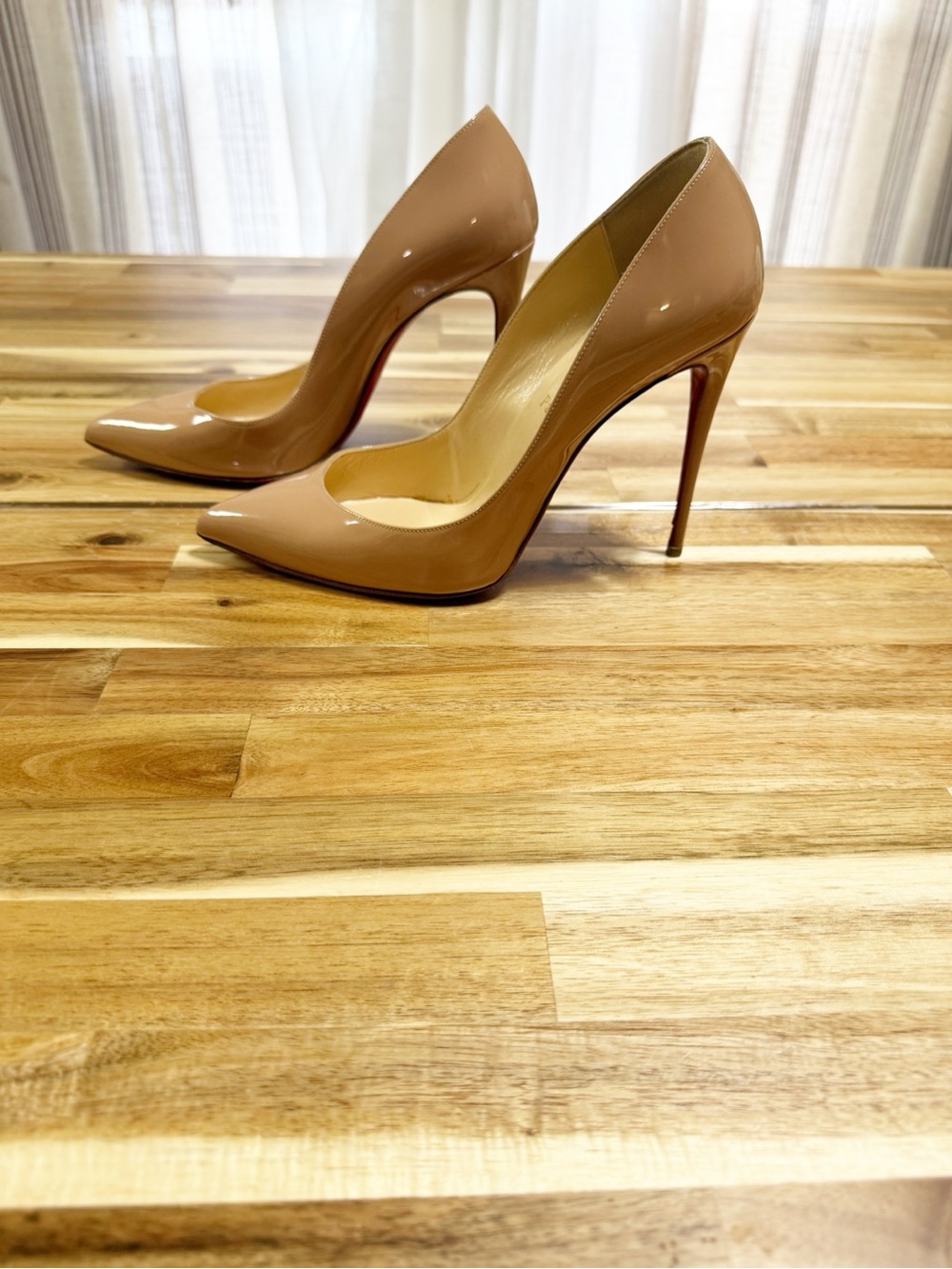 Christian Louboutin Pigalle Follies 100 Patent Leather Heels in Nude size 39.5 - Picture 7 of 13